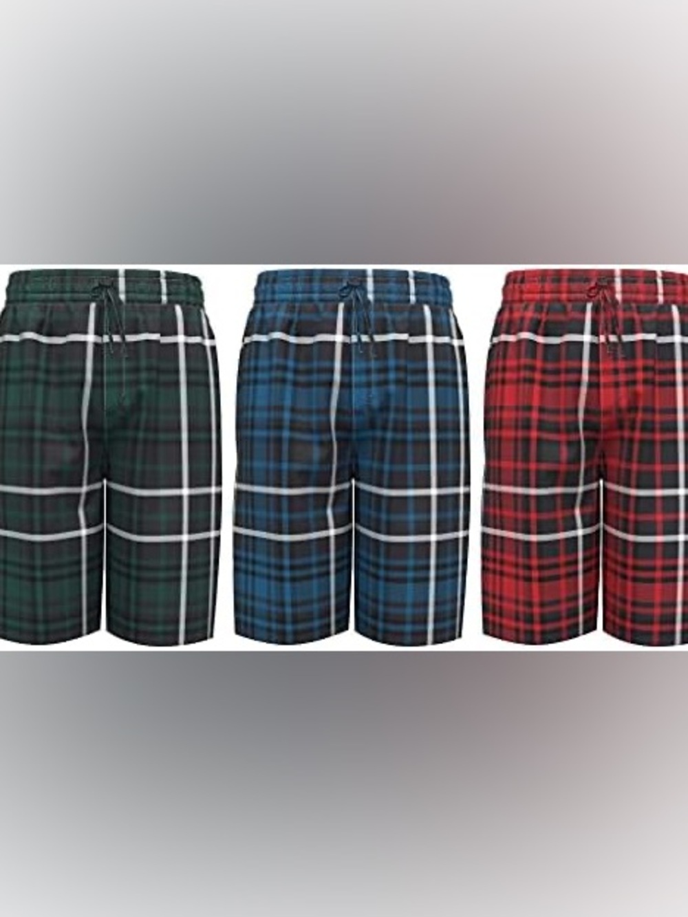 Andrew Scott Plaid Sleep/Lounge Drawstring Shorts (set of 3)